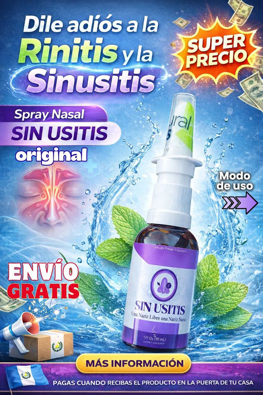 Sinusitis Spray + Elimina La Congestión Nasal y síntomas de Rinitis y Sinusitis + Envío Gratis + Pagas al recibir el producto