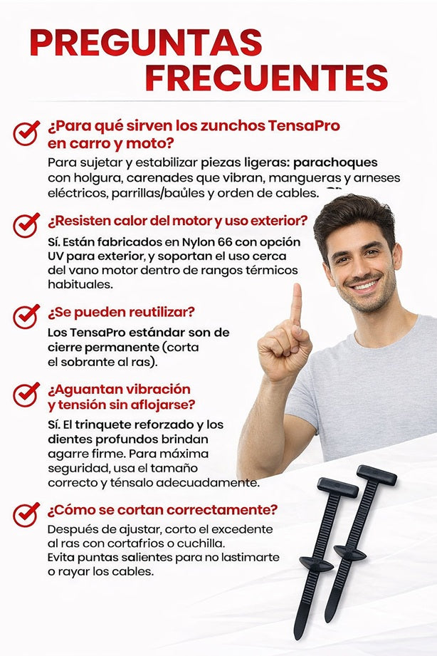 💥SUPER PACK DE CINCHOS DE SEGURIDAD X100 UNIDADES + ENVÍO GRATIS Y PAGAS AL RECIBIR!💥